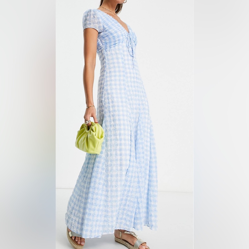 ASOS DESIGN Gingham blue maxi dress!
